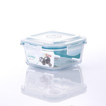 네오플램 클락 내열유리 반찬통 밀폐용기, 520ml