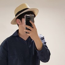 데로샵 SR 기본 지태중 남자 밀짚모자 페도라
