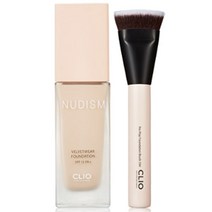 클리오 누디즘 벨벳웨어 파운데이션 35g + 브러쉬, 03리넨, 1세트