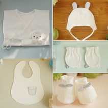 바바오가닉 개띠해 오가닉 흰색 강아지 배냇저고리 만들기 세트 바느질 태교 diy