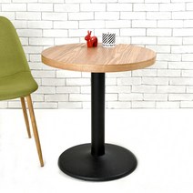 지엠퍼니처 무늬목 멀바우 카페테이블600 원형 티테이블 멜라민 업소용 식탁/입식테이블, 무늬목 오크 600원형 원반(고무패킹)