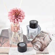 [캔들이케아] 50ml 육각 디퓨저 용기, 용기(투명)+캡(로즈골드)