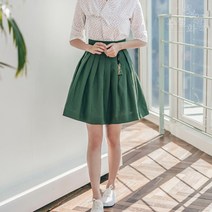 수설화 그린미니 허리치마 스커트