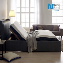 느웰 라텍스 모션베드 슈퍼싱글 (NW1502) + 천연라텍스 매트리스 포함, 그레이_기능성커버D
