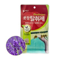 리빙굿 옷장용 탈취제 라벤다향 본품, 2g, 8개
