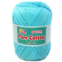 행복뜨기 퓨어코튼 순면100% 뜨개실 털실 뜨개질실 가방실 인형실 소품실 손뜨개, 160파스텔민트