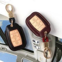 기아 올뉴카니발 전용 4버튼 스마트키 가죽 키케이스 키홀더 키지갑 키커버 키링 악세사리, 올뉴쏘렌토-블랙