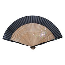 전통실크부채 S 블랙 부채, 1개