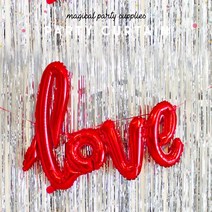 하늘풍선파티 [1+1]파티커튼1M x 2M 호일커튼 파티장식 생일 홈파티 포토존 축하, 실버