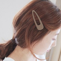 리본크림 무광 똑딱모양 왕집게핀 7color