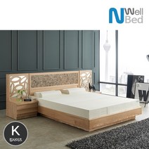 느웰베드 다빈치 천연라텍스 킹(K) 평상형침대(라텍스매트리스 포함), 기능성커버F