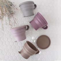 키친팩토리 파스텔 실리콘접이식 손잡이컵 4color, 파스텔 실리콘접이식 손잡이컵_인디핑크, 1개