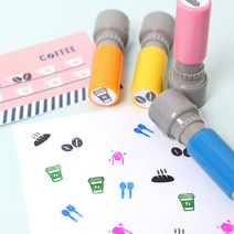 두루디자인 베이직 꼬마 쿠폰 스탬프, 블루(자체로고 수정), 잉크 청보라