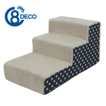 8 DECO 강아지계단 애견계단 펫스텝 모음 1단2단3단4단 (커버+솜포함), 베이지 블루 버블