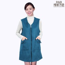 레뷰가운 AE276 모직앞치마 겨울 두꺼운 방한 원피스형 기모 앞치마, AE276_청록색M, 1개