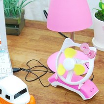 핑크 컴퓨터용 USB 미니선풍기[건전지겸용]