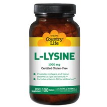 컨트리라이프 L-리신 1000mg 타블렛, 100개입, 1개