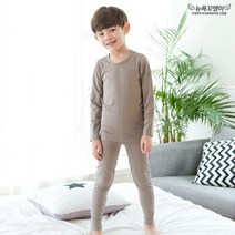 뉴욕꼬맹이 발열 기모내의 실내복세트(에어로웜) 모카