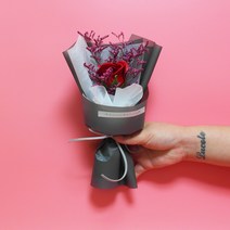 블리스테리 비누장미꽃다발 비누꽃1송이 미니꽃다발 한송이 [3color], 레드