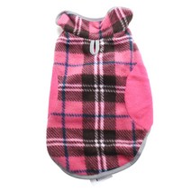 클록앤도기 플리스 재킷 워치 애견 아우터, Pink