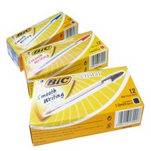 BIC 오렌지 볼펜 1타스, 청색, 12개입