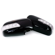 에쿠스 - 3WAY 카비 LED 사이드미러커버 백미러커버, 검정색 EB