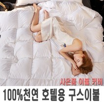 프리미엄 거위털 구스 이불 천연 거위털이불 사은품 이불커버, 거위털이불-화이트