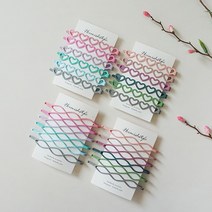 헤미쉬스타일 컬러 하트 웨이브 실핀 세트