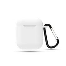 레브마켓 에어팟 에어팟2 신형 실리콘 케이스 카라비너(고리) 증정, 반투명, 에어팟 실리콘 케이스