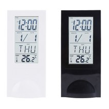 DYNN 투명 LCD 캘린더 온도 시계, 투명LCD캘린더온도시계-화이트