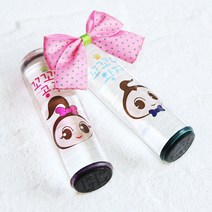 이안 인주없이 사용하는 꾸러기 만년도장 주문제작 캐릭터 스탬프, B2/꼬마나비, D형서체_빨강잉크
