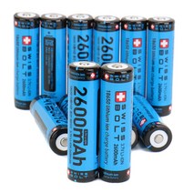 SWISSBOLT 18650배터리 충전배터리 리튬이온 2600mAh, 단일, 1개