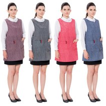 에이엠공구 데님프린트 옆단추 원피스앞치마 생활방수 기능성 앞치마, 곤색(대), 1개