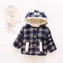 앨리홈 체크 퍼 후드 자켓 겨울 코트