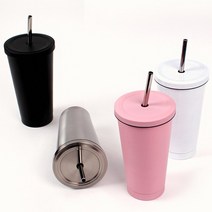 디자인에버 테이크아웃 콜드컵 스트로우 텀블러 500ml 각인추가, 블랙 선택안함 F-7