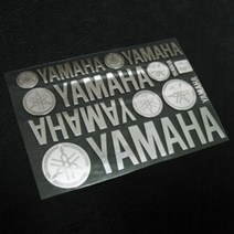 야마하 금속튜닝 바이크 스티커 yamaha, C사이즈 실버