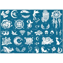 헤나타투 A4 반영구스텐실재료 잉크포함, 문양8, 1개