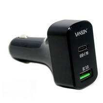 VANSON 퀄컴 퀵차지 PD + QC3.0 2포트 듀얼 고속 급속 차량용 자동차 시거잭 충전기, CAS-63WC