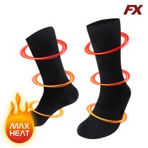피트엑스 맥스히트 울트라 헤비 혹한기 기모방한양말 3매, 블랙