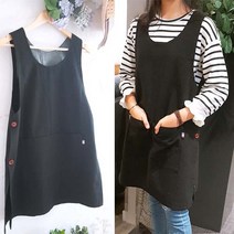 더앤 빅포켓 블랙린넨 앞치마, 99사이즈, 1개