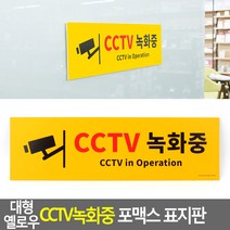 FreeManner 대형 옐로우 CCTV녹화중 포맥스 표지판 CCTV녹화중표지판 안내표지판 표찰 안내판 표지판 대형CCTV녹화중 포멕스, 상품선택