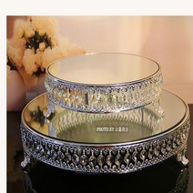 ms소품세상 원형 케익스텐드 실버 골드 거울 쟁반 3061, 3061-26s(실버), 1개