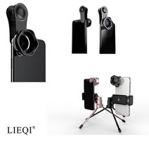LIEQI LQ-182 와이드+매크로 셀카렌즈, LQ-182 블랙, 1개