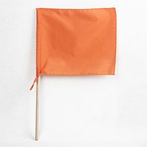 나무막대 게임용 깃발 25x30cm 청기백기 홍기 노랑색 신호기, 주황색기