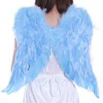 큐티 천사 날개 블루 요정 할로윈 소품 악마 깃털 봉, 단품