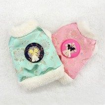 도기코디 파스텔 털배자 한복, 민트