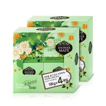 샤워메이트 올리브 & 그린티 세안 비누, 100g, 8개