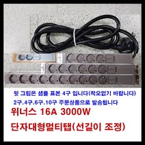 위너스 위너스-16A 3000W 알루미늄 멀티탭 단자대형 멀티텝 (선길이선택), 갈색, 4구6M