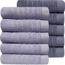 10장 호텔수건 170g 모던라이프 30수 도톰한 고급 가정용 업소용 세면 타올, 라벤더퍼플5장+그레이5장, 1개
