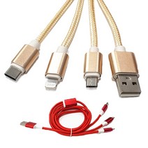 마마베리 일반형 3in1 USB 케이블(OPP), USB케이블 3in1_핑크